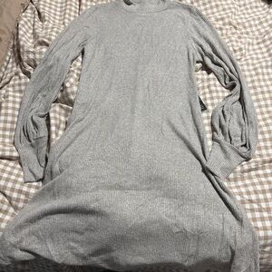 Express Gray Ribbed Knit Dress